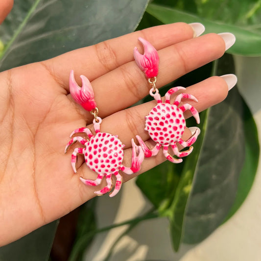Coral Cove Crab Earrings