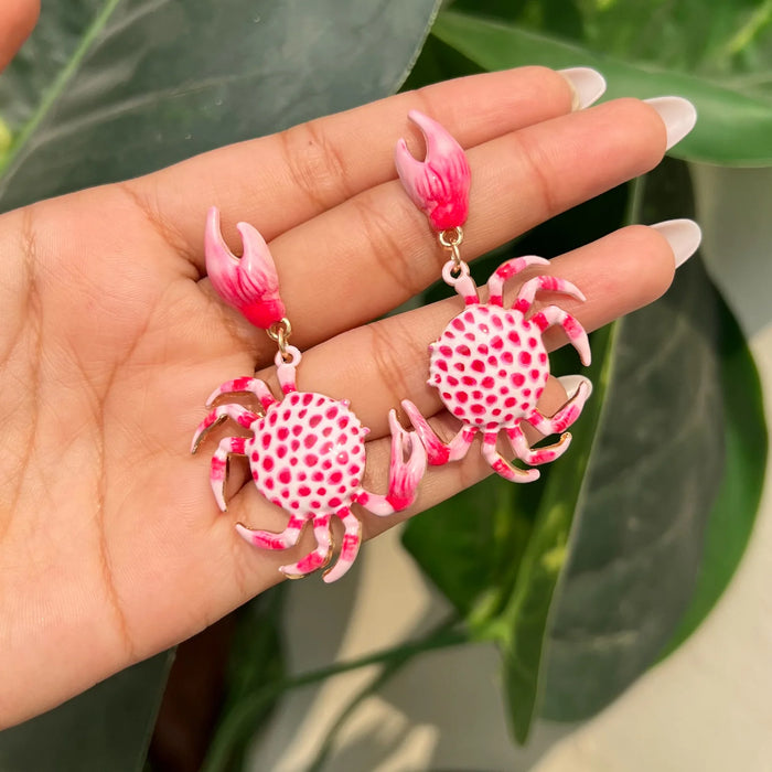 Coral Cove Crab Earrings