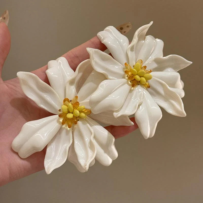 Ivory Bloom Beach Earrings