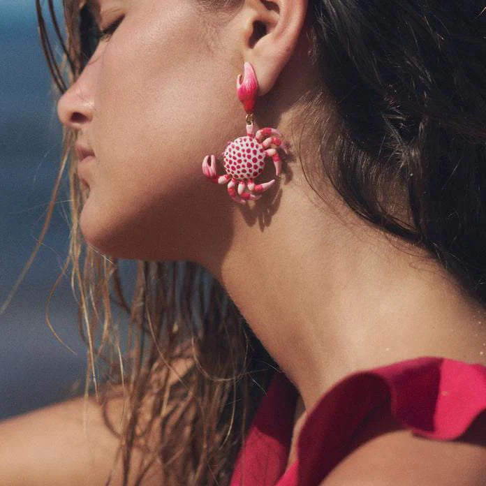 Coral Cove Crab Earrings