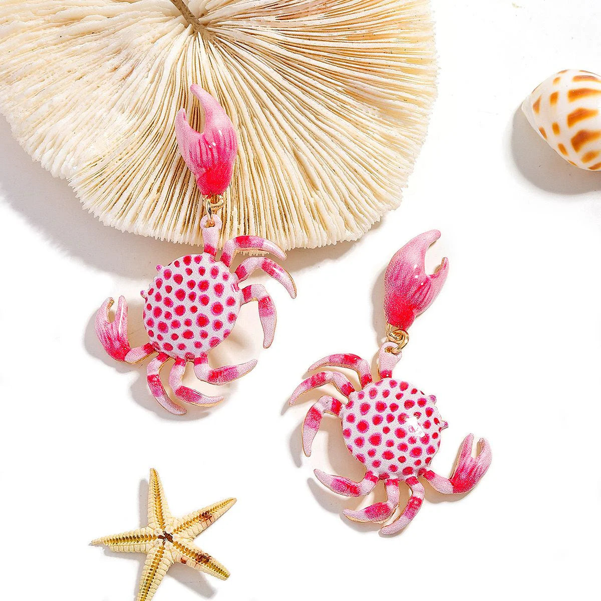 Coral Cove Crab Earrings