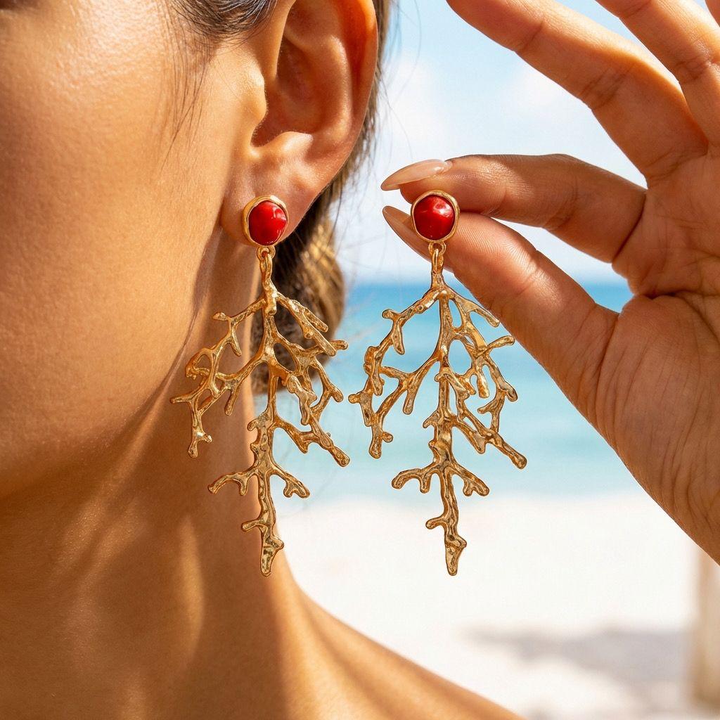 Red Stone Palm Tree Drops